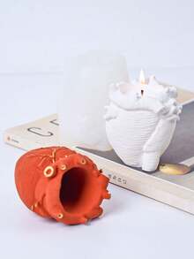 1 قالب سيليكون ثلاثي الأبعاد على شكل قلب لصنع مزهرية، قالب DIY إبداعي لمزهرية على شكل قلب، حامل أقلام، قالب من الجبس لترتيب الزهور والديكور المنزلي