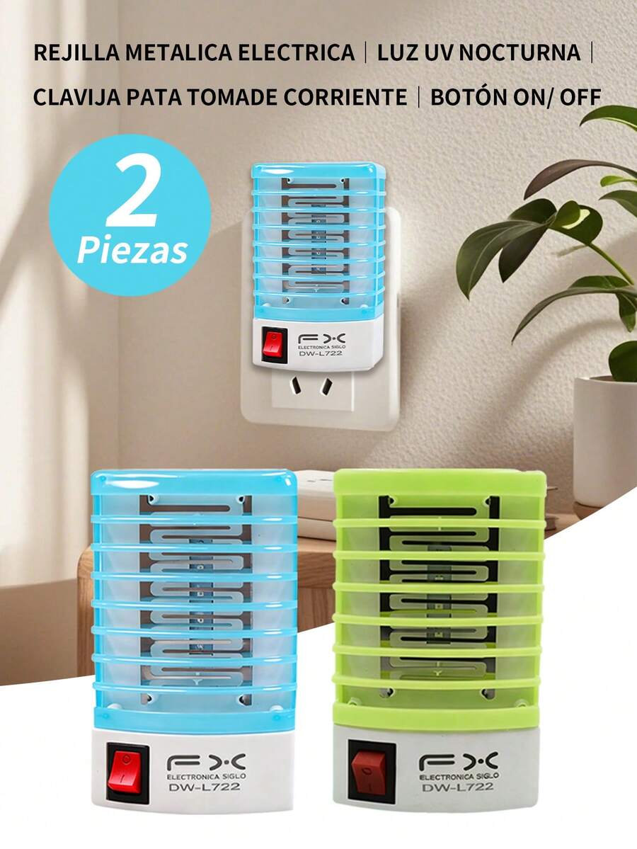 2 piezas Lampara Mata Mosquitos Repelente Eléctrico Elimina Mosquito Insectos Moscas, Lampara Para Matar Mosquitos E Insectos,Raqueta mata mosquitos con luz UV, lámpara portátil mata insectos para el hogar, exterior, coche, camping, viajes, hotel - Repelente de plagas.