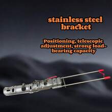 Adjustable Stainless Steel Automatic Fishing Rod Holder - Spring Loaded, Easy Ground Insertion, Foldable Rod Holder With Red Grip Bracket