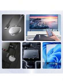 PHILIPS HP Wireless Screen Mirroring Device - 4K HD, Compatible With Mobile Phones, Laptops, Desktops, For Office And Home Use, WiFi