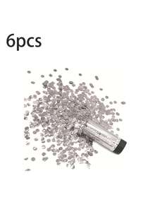 3pcs Colorful Paper Confetti Poppers, Multicolor Paper Confetti Hand-Held Twist Poppers, Party Decorations For Graduation, Wedding, Birthday, Gender Reveal, New Year, Mother's Day, Graduation Ceremony And Other Occasions - Silver - View 9