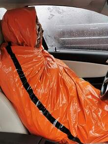 Portable Emergency Sleeping Bag, Survival Shelter Bag, Polyester Film Insulated Emergency Blanket, Lightweight Portable Shelter, Suitable For Camping, Hiking, Outdoor Activities, Backpacking, Outdoor Enthusiasts, Disaster Preparedness, Winter Sleeping Bag - Orange - View 4