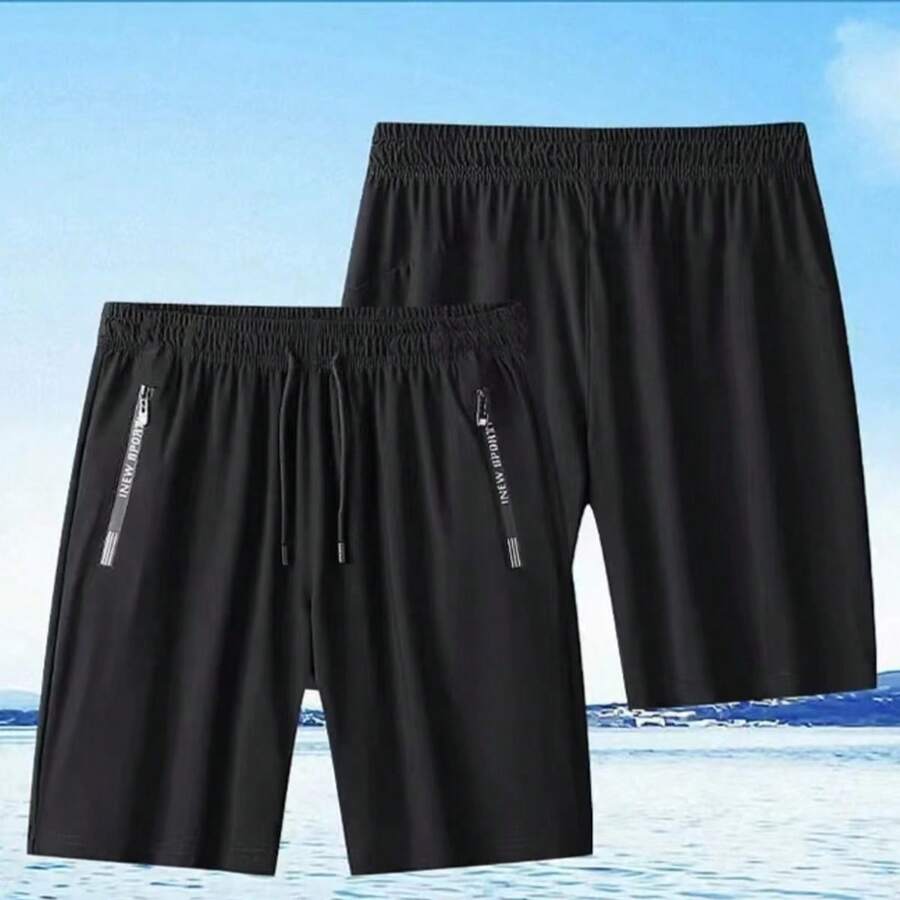 Boyfriend Style Sport Shorts For Men - 黑色 - 查看 1
