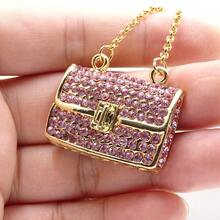 1 pieza Accesorio de moda para bolso de mujer, llavero metálico 3D con tachuelas de diamantes de imitación, idea de regalo para la decoración del automóvil y el llavero de la cartera - Rosa - Ver 10