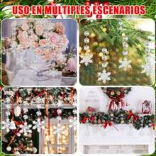 36pzs Adornos de Cristal para árbol de NavidadAdornos Colgantes de Copos de Nieve de Cristal Colgantes para el País de Las Maravillas Invernal Adecuado para Decoración Navideña y Fiestas 12cm - transparente - Ver 6
