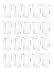Square Dessert Cups, Plastic High Straight Square Mousse Cups, Cake Cups, Buffet Cups And Salad Cups, Set Of 10/20/50 - Clear - View 10