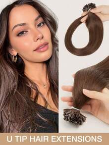 14-22英寸U型直发Remy真人发接发，自然黑色，沙龙级蛋白隐形假发，完美融合，适合圣诞节