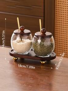 1pc Glass Seasoning Jar, Suitable For Tabletop Decor, Home And Kitchen Condiment Storage - Glass Condiment Jars - View 14
