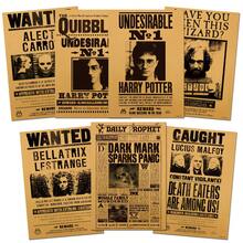 Harry Potter 7 张哈利波特海报，通缉系列，经典哈利波特电影及周边海报，日报风格，装饰画，可用于 DIY 相框背景、走廊、卧室、办公室、客厅墙面装饰 [官方授权] - 彩色 - 查看 1