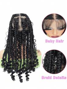 Full Lace Synthetic Braiding Wigs Square Box Braided HD Lace Wigs Handmade Knotless Braids Wig With Baby Hair Middle-Parted Sleek Wig For Women - Multicolor - View 4