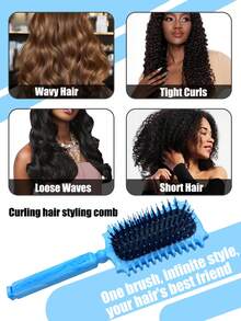 This Curly Hair Styling Wet Brush Features Soft Bristles That Effectively Detangle Curly Hair And Reduce Pulling, Helping To Keep Curls In Place. The Round Brush Design Makes It Suitable For Both Men And Women.