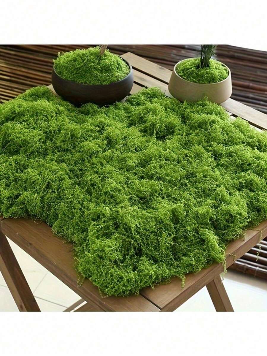 逼真的仿真苔藓，适用于DIY工艺品和家居装饰 - 栩栩如生的绿色植物草，非常适合微缩景观、婚礼装饰、圣诞节、新年道具装饰。