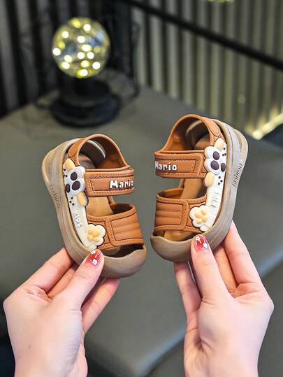 Dép trẻ em mùa hè mới, Giày mũi kín thời trang, Bé trai & Bé gái, Chống trượt, Chống đá, Không mài mòn, Đế mềm, Trong nhà & Ngoài trời, Tập đi, Dép trẻ em hoạt hình