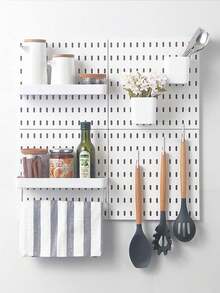 Suporte de Armazenamento Montado na Parede, Adequado para Quarto, Banheiro, Escritório, Dormitório, Sala de Artesanato, Interior de Carro, etc. Pode ser usado para Armazenamento de Banheiro, Instalação DIY sem Perfuração, Também pode ser usado como Suporte de Exibição de Armazenamento de Mesa. - Multicolorido - Visão 5