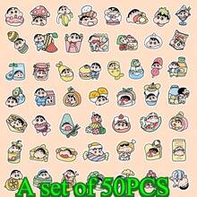 A Set Of 50PCS Food Crayon Shin-Chan Stickers, Super Cute Cartoon Character Mixed Diy Notebook Stickers, Waterproof, Suitable For Decorating Mobile Phones, Laptops, Suitcases, Water Cups, Skateboards - Multicolor - View 11