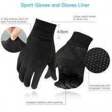 1PC Autumn/Winter Warm Gloves For Men And Women, Cycling Gloves, Windproof And Waterproof, Skiing, Biking, Outdoor Sports, Touchscreen Gloves - màu đen - Xem 3