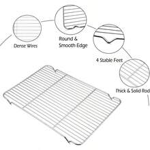 Grilling Rack Heavy Duty Wire Grate Oven Roasting Rack 5.3 X 8.75 Inch Rectangle Baking Cooling Steaming With 4 Legs Stainless Steel Rack 5.3"X8.75"22.2X13.5cm - 11"*15.4" - View 6