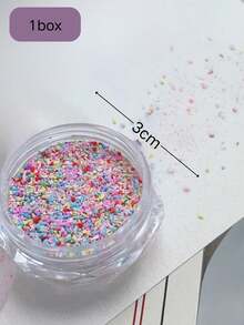 1 Box Candy Granules Nail Art Supplies, Mixed Candy Crumbs Powder, Christmas & New Year Nail Decor, Sweet Atmosphere Nail Essential, Suitable For Holiday Styles To Brighten Fingertips, Used For Nail Decoration