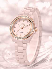 LIGE Fashion Women's Watch Waterproof Quartz Watch Ceramic Strap Luminous Dial Daily Wear Watch - Black - View 4