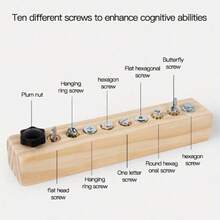 1 Set Of Children's Screw And Nut Matching Tool With 8 Shapes For Hand-Eye Coordination Training Toy, Birthday GiftChristmas Stocking Stuffers,Christmas Rotate The Handle Screw Plate To Promote Hand Skill Development, Fine Motor Training To Enhance Children's Patience And Concentrationstocking Stuffers Play As A Small Repairman, Desktop Parent-Child Interactive Game, Educational Toy, - Multicolor - View 10