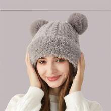 1pc Women's Cute Winter Pom-Pom Knit Hat, Retro Thickened Twisted Pom-Pom Earmuff Hat, Solid Color Casual Elegant Bohemian Street Style, Polyester Material, Autumn And Winter Style - 彩色 - 查看 8