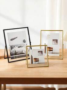 Wedding Photo Frame, Golden Metal Frame, Acrylic Transparent Surface, Modern Minimalist Style Decorative Frame, Suitable For Home Living Room And Bedroom, Home Goods, Gifts, Birthday, Graduation And Wedding Display