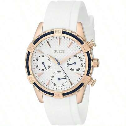  Guess Women's Watches - Classic Quartz Watches For Women With Silicone Strap, Business Elegance For Daily Wear W0562L1/W0562L3