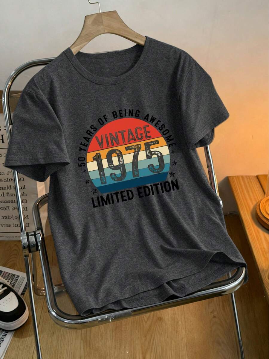 Vintage Clothes Women,"50 YEARS OF BEING AWESOME VINTAGE 1975 LIMITED EDITION",Vintage Tops,2000s Style,Tops For Women,Graphic Women Tees,Flowy Top,Vacation Outfits Woman