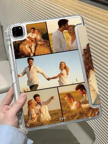 1pc Customizable Photo Slim Transparent Case Suitable For IPad 10th Gen 10.9" (2022) / IPad (A16) 11" 11th Gen (2025) / IPad Air 4th/5th Gen, IPad Pro (2020/2021/2022/2024), Thin & Fashionable, With Pencil Slot, Multi-Angle Y-Shaped Stand - White - View 5