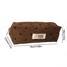 New Minimalist Korean Style Polka Dot Pencil Case, Ins High-Quality Large Capacity Stationery Bag, Niche Student Stationery Storage Pouch - Multicolor - View 11