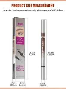 W3W 2-In-1 Eyebrow Pencil & Eyeliner, Natural Waterproof Sweat-Resistant Long-Lasting Buildable Eyebrow Pencil, Women Dual-Ended Micro-Sculpting Eyebrow Pencil, Waterproof, Creates Defined Natural Brows, With Built-In Eyebrow Brush