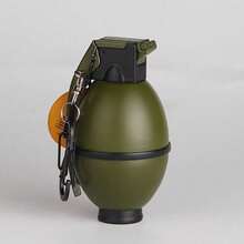 Grenade Shaped Windproof Lighter Series, Windproof Flashlight Lighter - Refillable  Lighter, Adjustable Multi-Function Outdoor BBQ, Kitchen, Camping EDC Tool, No Batteries Required Ideal Men's Gift - Christmas Present (No Nitrile Gas) - Green - View 6
