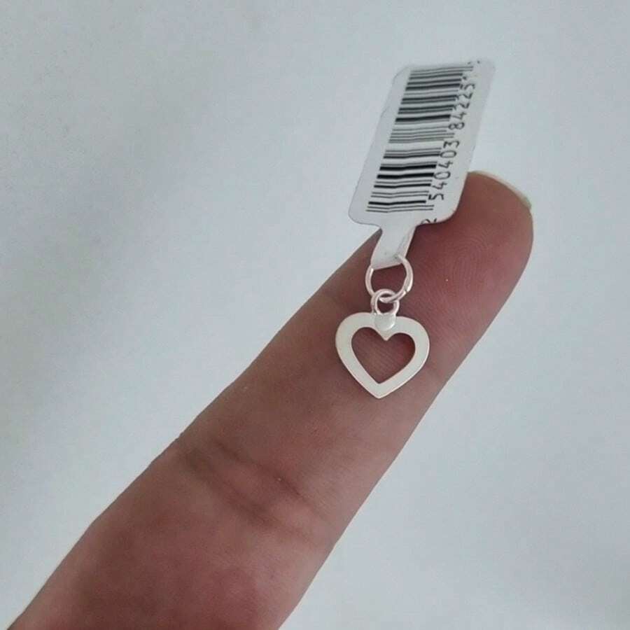 Pingente Coração vazado Pequeno em Prata 925 - Prata - Visão 1