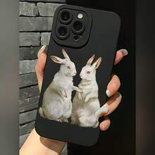 2026 nueva funda de teléfono mate, funda de teléfono con estampado de pareja de conejos para iPhone 17 14 13 12 11 Pro Max y  Galaxy S23 S22 S21 Note 20, funda protectora para teléfono, regalo para parejas, novio, novia, San Valentín, regalo de cumpleaños - Azul Klein - Ver 1