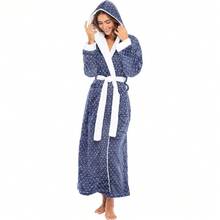 Womens Robe, Long Plush Bathrobe With Hood, Hooded Robes For Women Plus Size Bath Robe,31371258 - Baby Blue - View 1