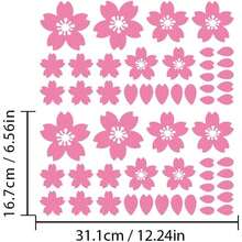 High Intensity Reflective Flower Car B - Pillar Sticker Self - Adhesive Cherry Blossom Center Pillar Decal Waterproof Vinyl Decal Car Window Bumper Decor Pink - 粉色 - 查看 4