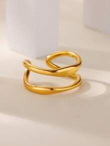 1pc Classic Fashion Hollow Geometric Ball Beaded Open Rings For Women Men Stainless Steel Jewelry - 1 - View 10