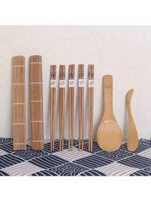 9件套DIY寿司制作套装 米饭模具 厨房寿司制作工具套装 寿司模具 烹饪工具套装 - 摩卡棕 - 查看 7