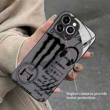 Funda gráfica Monster Vibes compatible con teléfonos ,  17,  16 Pro Max,  15 Pro Max,  13 y  12. Fabricada en TPU, ofrece protección contra golpes y caídas. Ideal para amantes de la música y el arte, como regalo de cumpleaños o para darle un toque de estilo a tu colección de dispositivos. - Negro - Ver 5