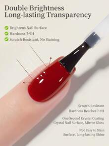 XEIJAYI 1瓶15克钻石光泽亮面封层，持久透明亮面封层，LED UV固化持久美甲，高哑光效果，凝胶指甲油 - 無色 - 查看 5