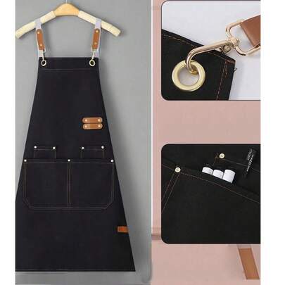 一件防水防油围裙，男女通用，配有方便的口袋——非常适合在超市、餐厅、水果店、奶茶店等场所使用。