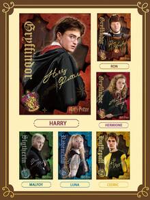 Harry Potter 7張海報「Wanted」系列，經典電影美學周邊電影海報，日報風格，適合DIY相框背景，走廊、臥室、辦公室、客廳牆面裝飾，返校季 - 彩色 - 查看 7