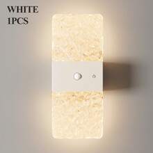 现代水晶感应壁灯，LED智能感应亚克力壁灯，室内感应壁灯，无线LED壁灯，电池供电夜灯，粘胶设计，可旋转，便携式 - 彩色 - 查看 17