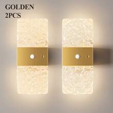 现代水晶感应壁灯，LED智能感应亚克力壁灯，室内感应壁灯，无线LED壁灯，电池供电夜灯，粘胶设计，可旋转，便携式 - 彩色 - 查看 26