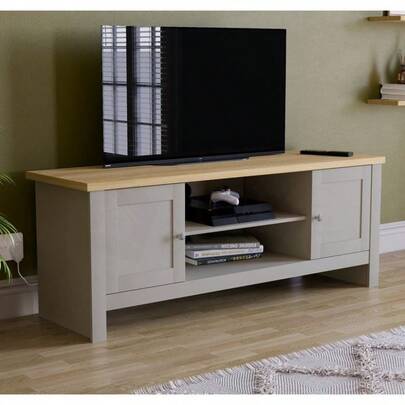 Arlington 2 Door TV Unit, Modern TV Stand With 2 Doors And Open Shelf Storage Cabinet, TVs Upto 60 Inches For Livingroom Entertainment Furniture