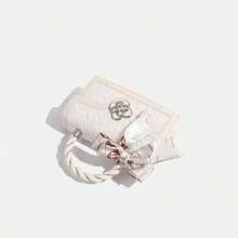 Fashionable High-End Pu Tote Bag With Versatile Square Shape And Cute Cherry Print, Perfect For Shopping, Dating Or Cross-Body For Girls Send Scarf., Best Mother's Day And Valentine's Day Gifts - trắng - Xem 8