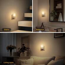 1/2 包装 欧盟标准插电式 LED 小夜灯，带运动传感器，亮度可调，智能夜灯，插入墙壁传感器，2700K - 查看 8