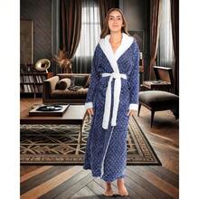 Womens Robe, Long Plush Bathrobe With Hood, Hooded Robes For Women Plus Size Bath Robe,31371258 - Baby Blue - View 5