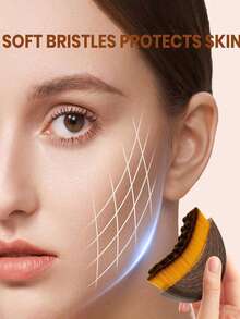 1件装淋巴引流面部按摩器及轮廓工具 - 用于缓解淋巴肿胀和浮肿，椭圆形刷毛设计，易于使用（无需吸力，操作简单），淋巴轮廓面部刷，干刷面部刷，淋巴引流按摩器，用于面部、下巴和下颌线塑形，符合人体工程学设计，精准贴合肌肤，缓解疲劳 - 彩色 - 查看 6