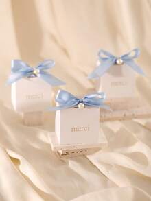 20Pcs Paper Gift Boxes With Golden 'merci' Labels, Including Ribbons And Beads - Perfect For Birthdays, Weddings, Mother's Day, And More - Available In Princess Theme - Multicolor - View 1